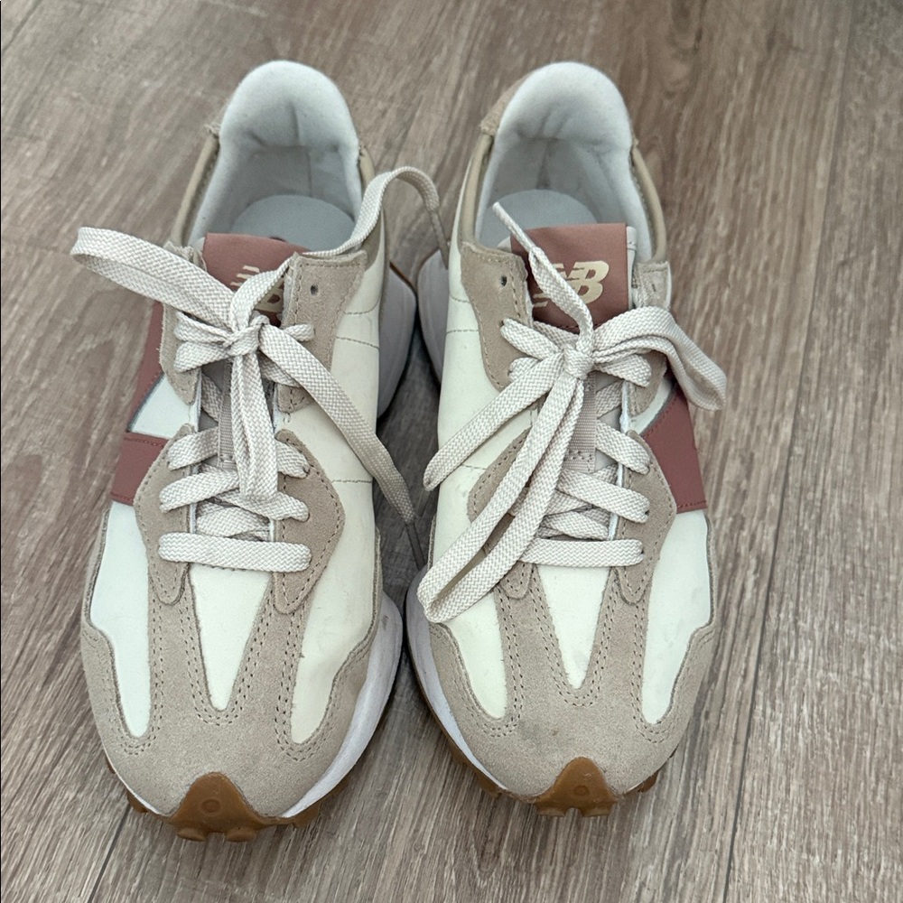 New Balance Women's Cream and White Sneakers